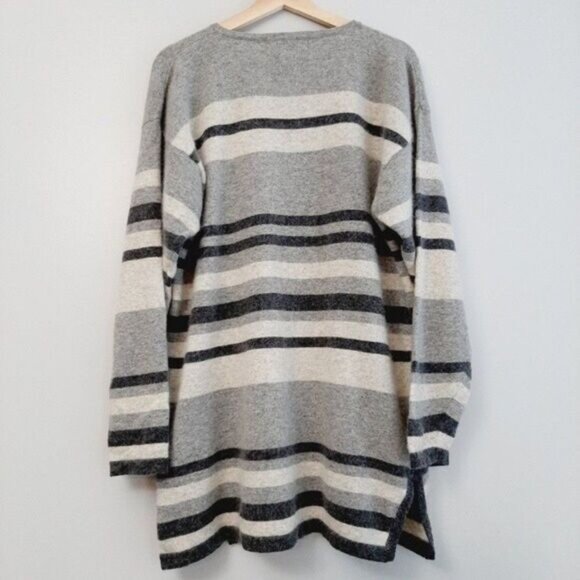 PRINCIPLES | Sweater Tunic Angora & Lambswool Stripe Crewneck Sz L - Picture 6 of 9